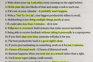 20 Productivity Habits to 10x Output Without Burnout