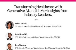 Webinar: Transforming Healthcare with Generative AI and LLMs