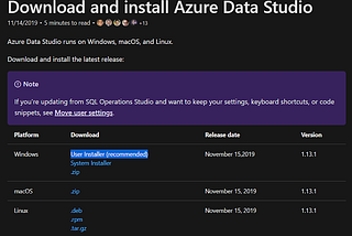 Azure Data studio download