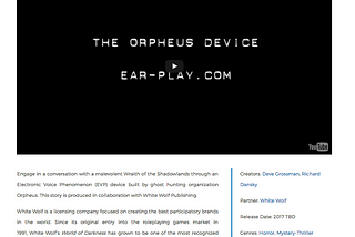 Earplay: What Chatbots can Learn from Interactive Voice Games