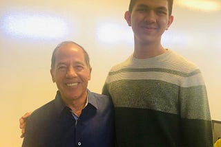 A photo of Michael Marks and the author, at Stanford