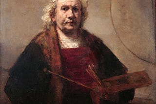 Autorretrato con paleta y pinceles, Rembrandt