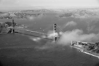 Flying over the Golden Gate Bridge