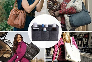 HHYUKIMI Brand Make up Organizer Felt Insert Bag For Handbag Travel Inner Purse Portable Cosmetic…