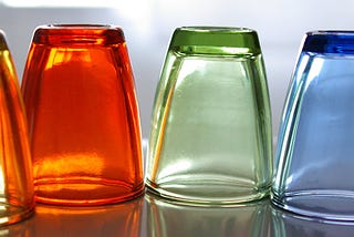 Colorful drinking glasses