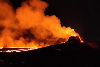 Volcano erupting