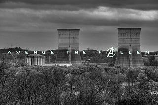 Decommissioned nuclear reactors as Avengers Endgame posters