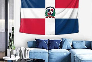 OHMYCOLOR Dominican Republic Flag Tapestry Indoor Wall Art Hanging Home Bedding Tapestries for Bedroom Living Room Dorm Decor 6040inch