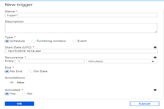 Scheduling a Pipeline in Azure Data Factory