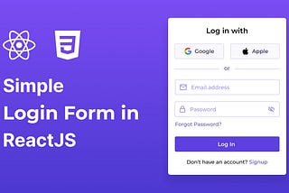 Create A Responsive Login Form in ReactJS and CSS