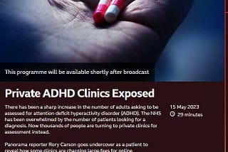 BBC Panoroma uses “ADHD Face” in what appears to be a second apparently unethical and disgraceful…