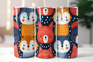 Cute Pattern 20oz Skinny Tumbler Wrap Graphic Crafts