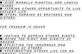 Top 6 Life Lessons We Learn Through Our Lives on Freedom in “Freedom is… Freedom Is Never” Poem