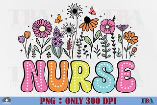 Nurse PNG Dalmatian Dots Flower Floral Free