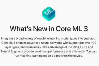 Hello, Core ML 3