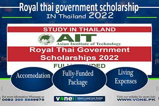 Royal Thai Government Scholarship 2022 in Thailand – Fully Funded