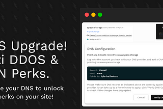 Release Update — New DNS Configuration with CDN Perks & DDOS Protection