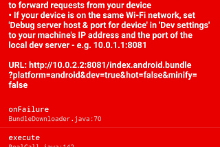 React-Native: Could not connect to development server. Connect via Wi-Fi
