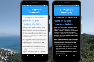 Workaround to force Xamarin.Forms WebView to use a dark mode CSS for local content on Android