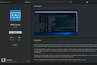 Kali Linux Desktop on Windows Subsystem for Linux