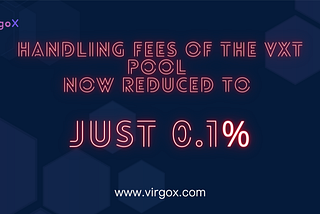 Announcement on the adjustment of the VXT Pool handling fee in the VirgoX Vault