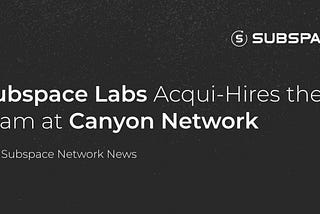 Subspace Labs Acqui-Hires Team from Canyon Network to Bring Decentralized Storage to Polkadot