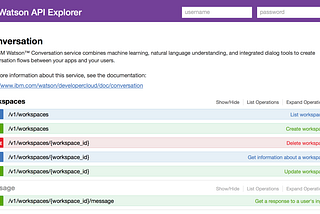 Testando o Conversation pelo API Explorer