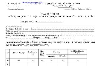 cách đăng ký luồng xanh vận tải