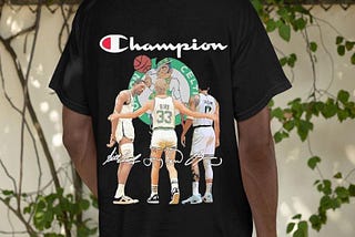 Best Player Bill Russell, Larry Bird And Jayson Tatum Boston Celtics 2024 Champions Signatures Shirt