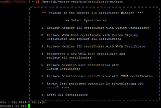 VMware vCenter Certificate Replacement