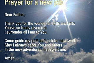 Prayers For A New Job