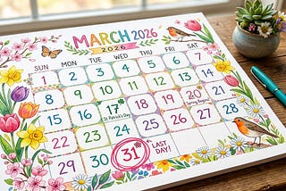 calendar page with Mar 31 2026 circled (enroll in the P2P Academy.)