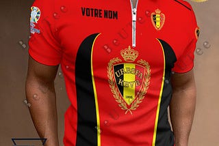 Belgium National Football Team Zipper Polo Shirt
