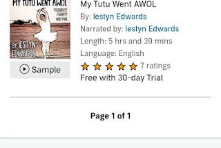 My Tutu Went AWOL…the Number One Amazon Best-Seller, now available from Audible