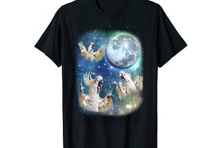 Three Cockatoo Moon Weird Cursed T-Shirt Free