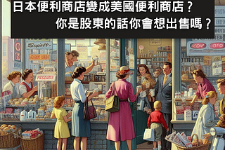 日本便利商店會變成美國便利商店嗎？ 你是股東的話你會想賣嗎？
