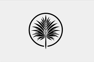 A Palm Leaves Logo Style Silhouette. Free