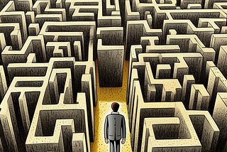 A man entering a maze