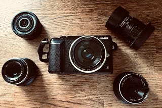 Lumix GX80 and my five lenses.