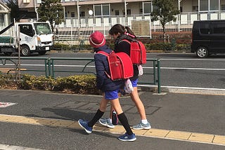 japanese school children with randoseru