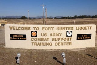 Fort hunter liggett sign