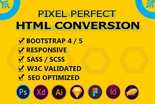 convert xd to html, sketch to html, PSD to html responsive using bootstrap