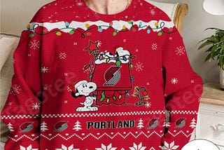 Snoopy Portland Trail Blazers Ugly Christmas Sweater: Holiday Hoop Dreams