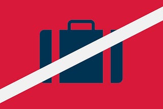 Illustration of a missing suitcase in Norwegian’s brand colours.