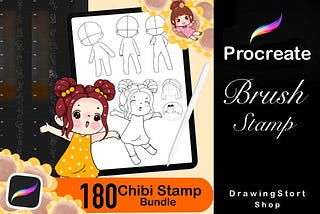 180 Procreate Chibi Stamp Brushes Free