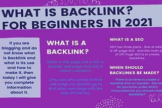What is Backlink? how to create it Backlink? for Beginners in 2021