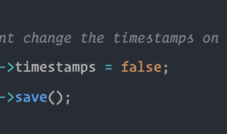 Disable Timestamps on Laravel Models