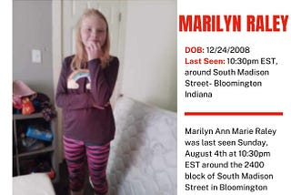 More Details Are Emerging About The Disappearance of 15-Year-Old Marilyn Raley in Bloomington…