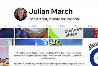 Screen grab of my new website julianmarch.co.uk