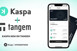 Storing Kaspa on a Tangem